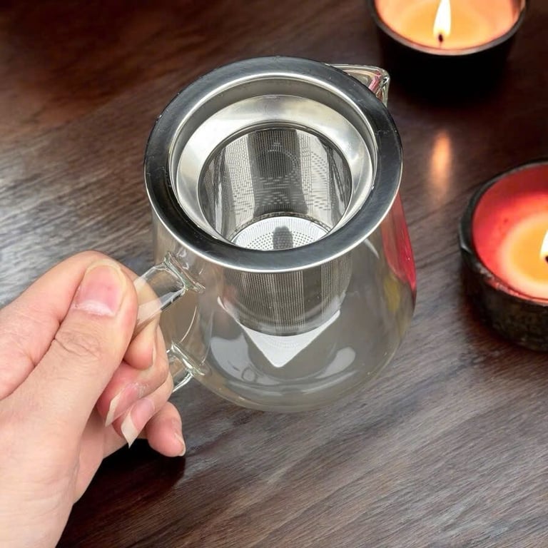 ẤM PHA TRÀ THỦY TINH KÈM LÕI LỌC INOX ECHO