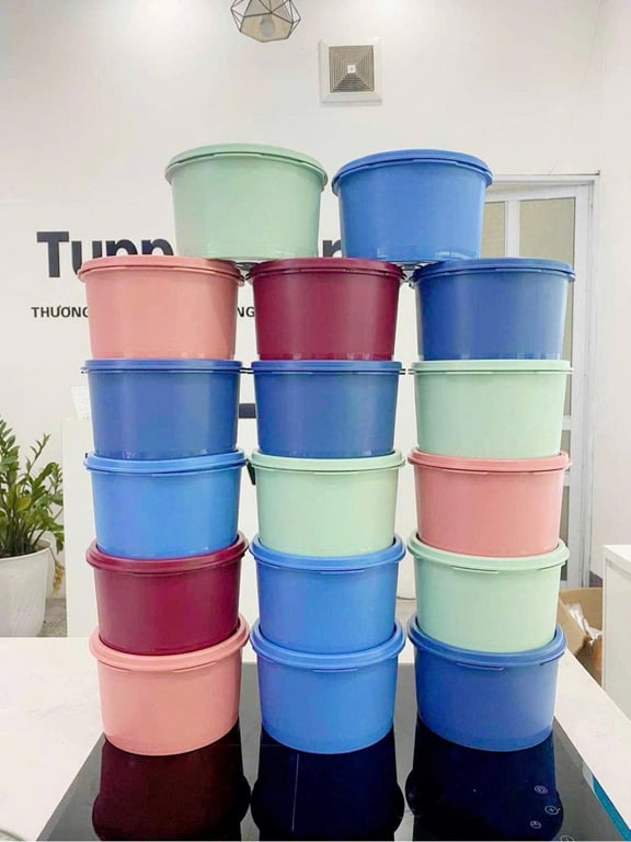 TUP07 - Bộ 5 hộp bảo quản thực phẩm Tupperware Midi Deco, dung tích 5x1Lit