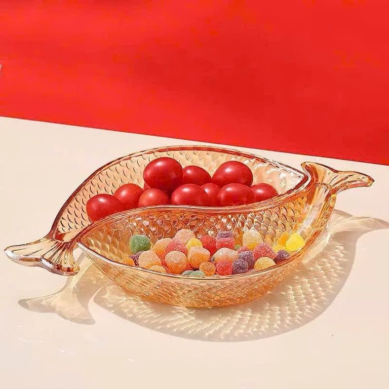 Set 2 đĩa cá thuỷ tinh