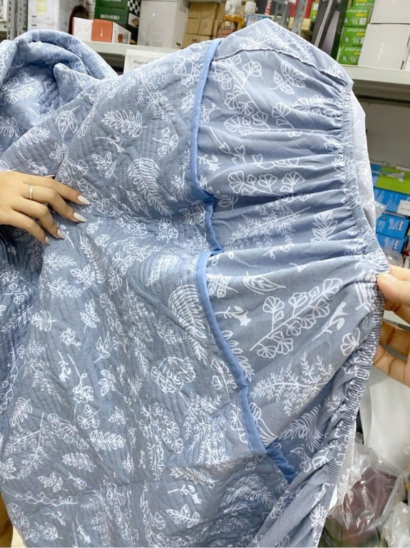 Set ga gối 4 món cotton đũi MC74