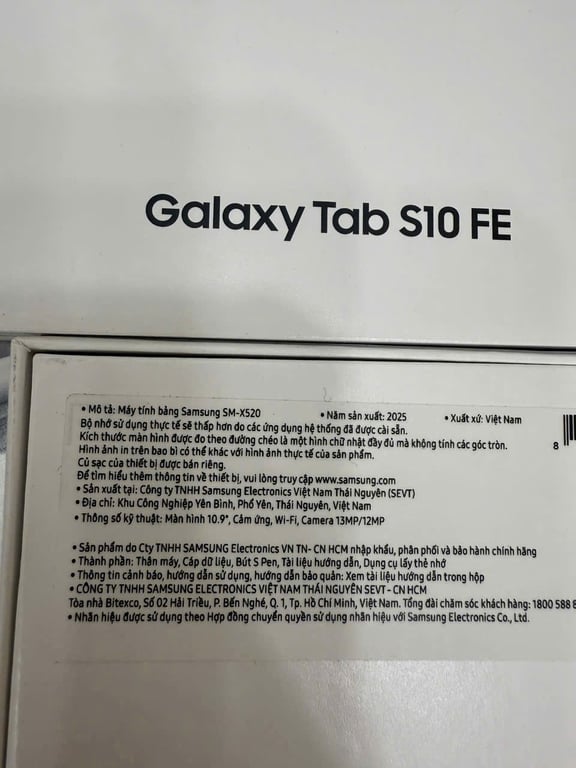 Tab samsung Galaxy Tab S10 FE WiFi chính hãng