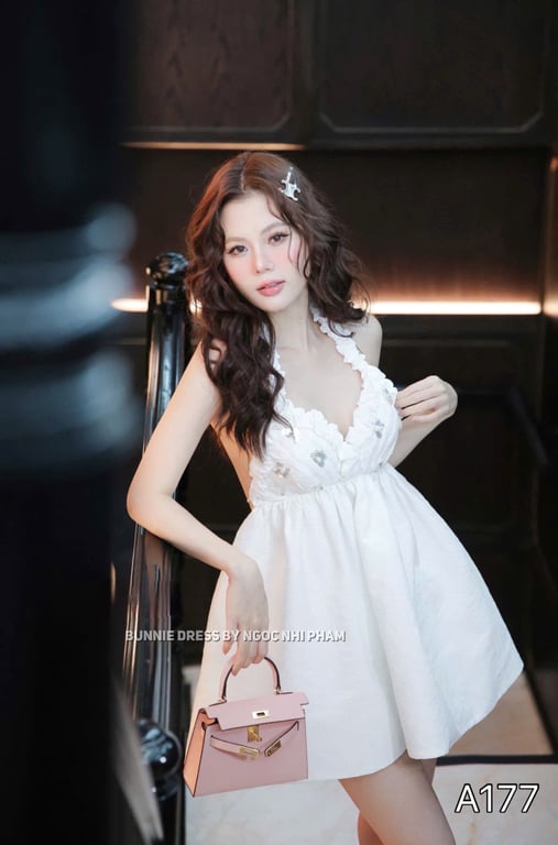 A177- set babydoll hở lưng TRANALI