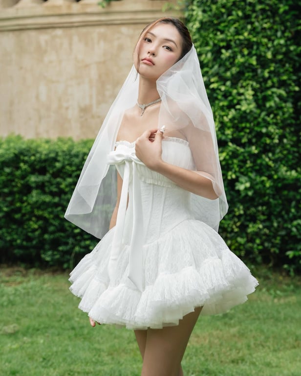 Đầm ngắn nơ bồng LANE CÌ