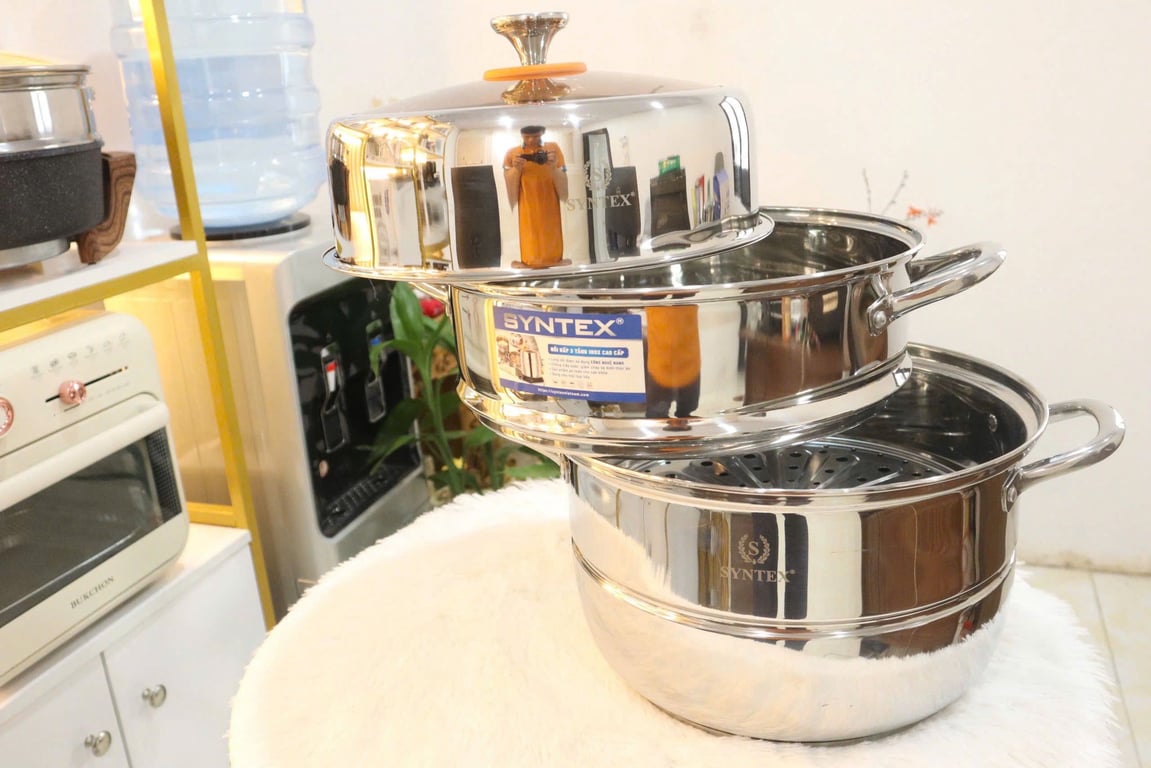 Nồi hấp 3 tầng inox SYNTEX SS32