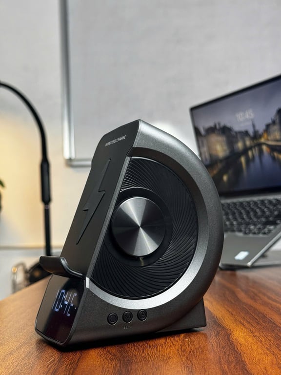 LOA BLUETOOTH iHIP (MỸ) SM02 – KIÊM SẠC KHÔNG DÂY & ĐỒNG HỒ BÁO THỨC