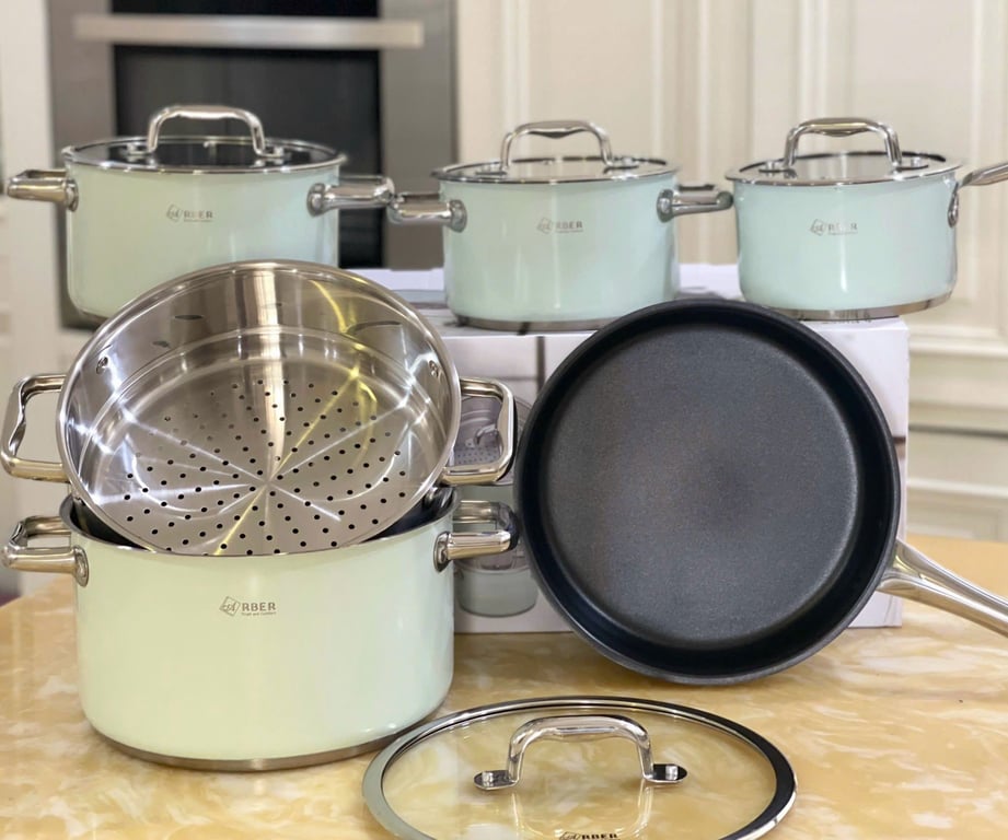BỘ NỒI 5 MÓN ARBER AN05XC ĐẦY ĐỦ NỒI CHẢO