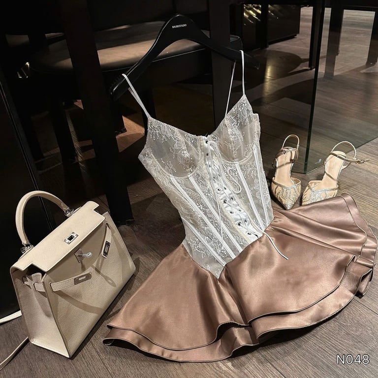N048- váy corset đan dây ThảoBibi