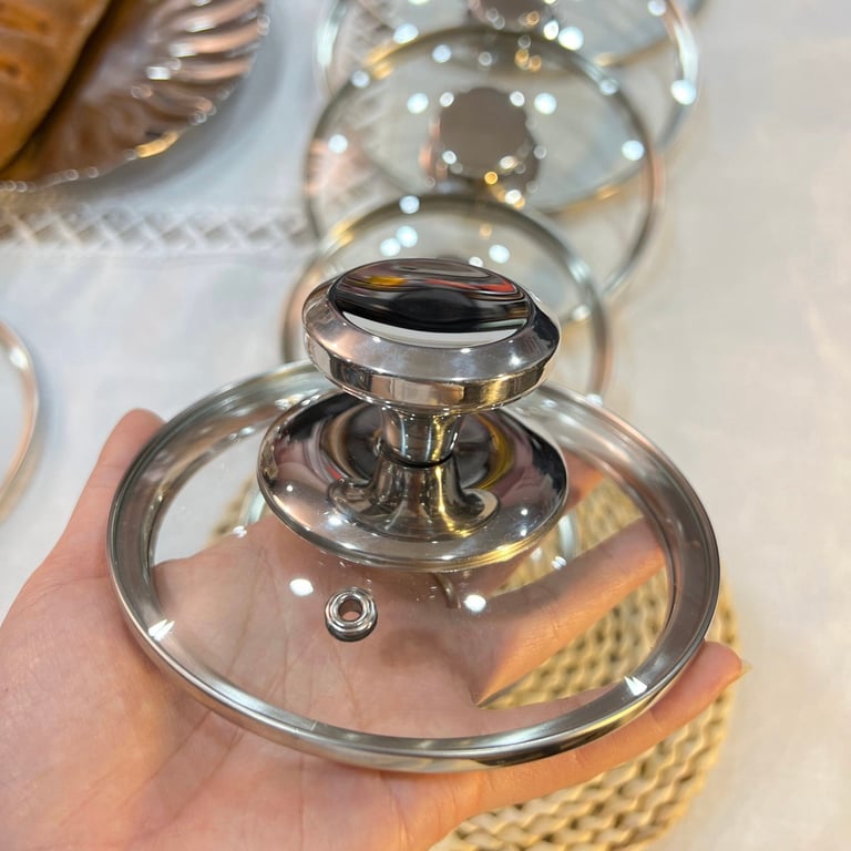 Nắp vung kính cường lực 13, 14, 16, 18, 20, 24, 26, 28cm