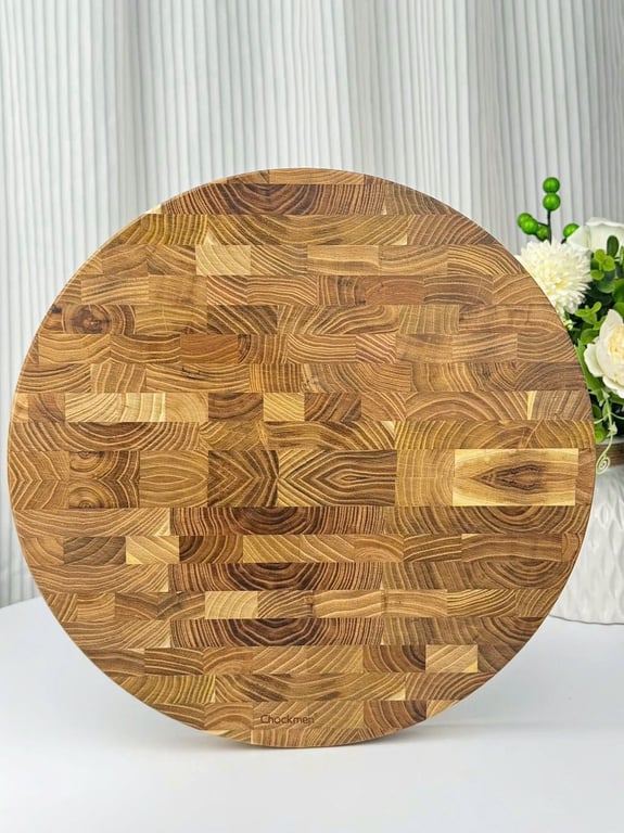 Thớt gỗ Teak dáng tròn Chockmen - CKM257