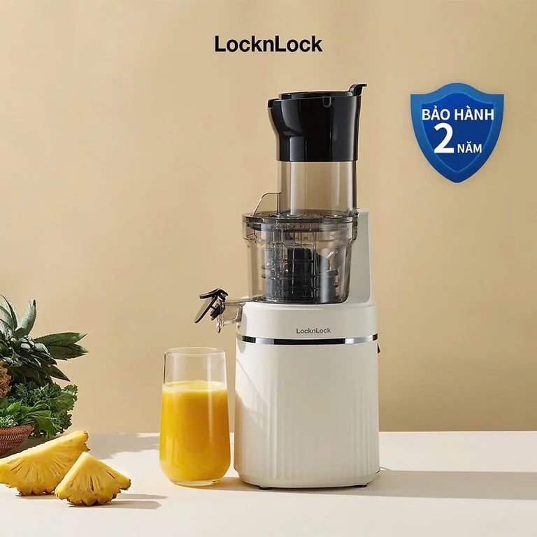 Máy ép chậm Locknlock Bianco Slow Juicer 0.8L màu trắng ngà EJJ421IVY