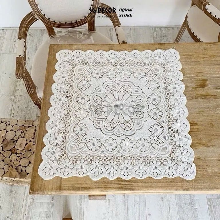 Set 3 Khăn trải bàn thêu ren hoa