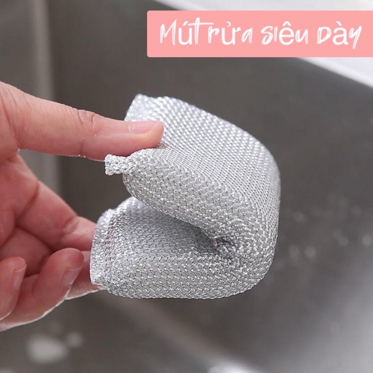 Set 4 miếng bọt biển bọc giẻ bạc kim loại