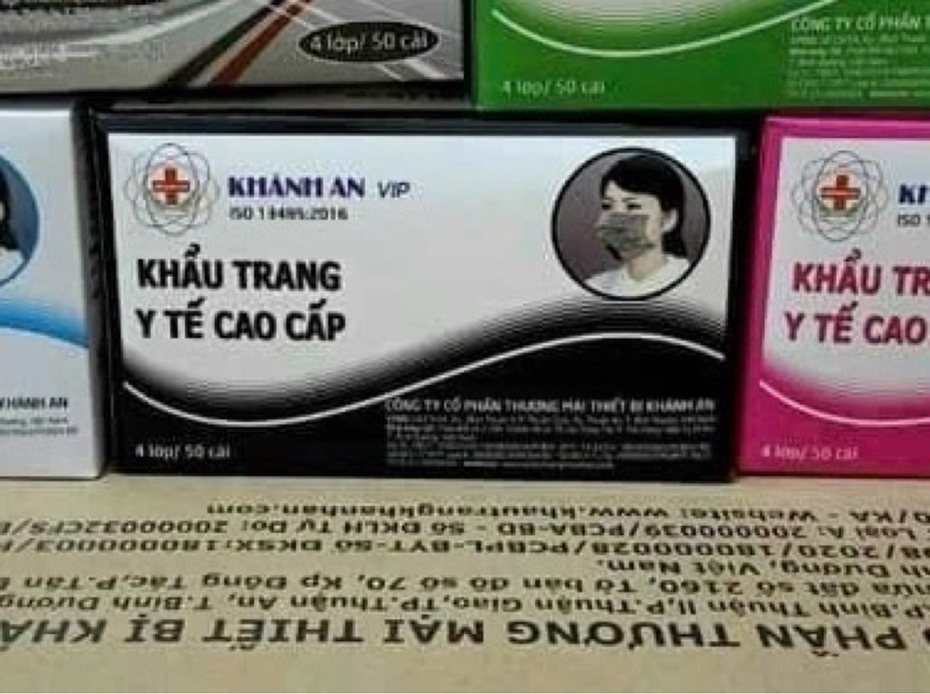 Khẩu trang Khánh an đen vip t/50h