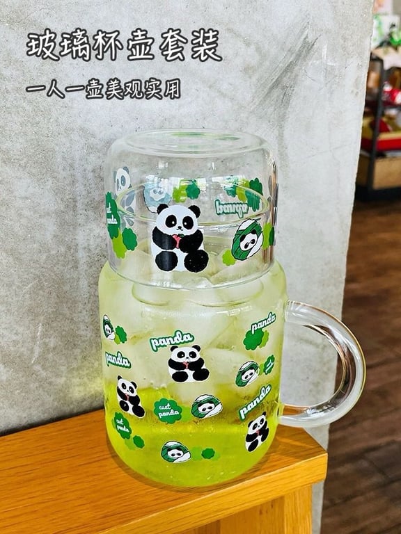 Bình thuỷ tinh gấu trúc 550ml