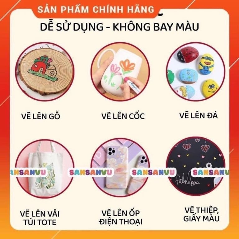 BÚT MÀU DẠ ACRYLIC MARKER HỘP 60 bút 👍