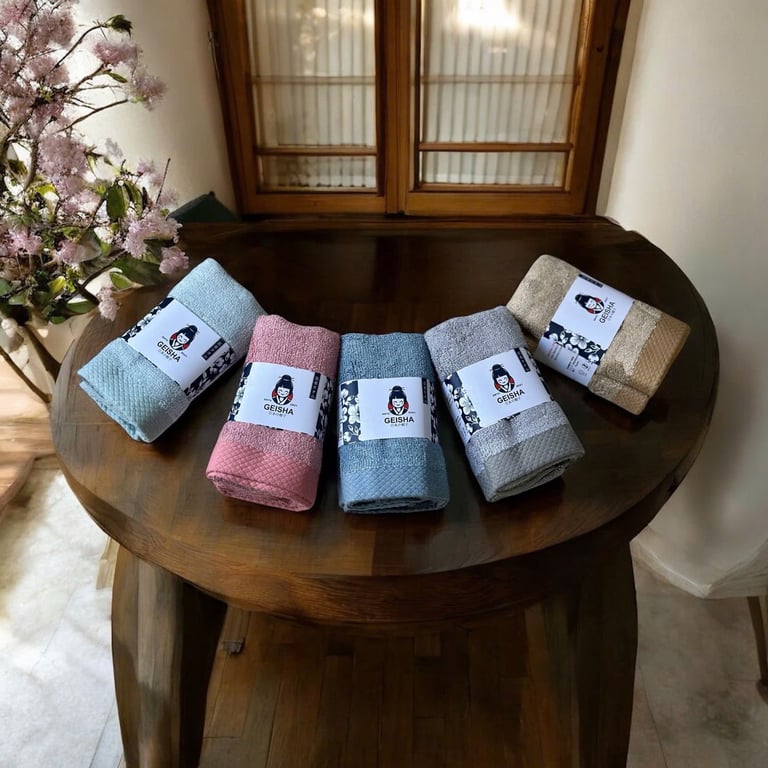 set 10c Khăn mặt sợi tre Geisha – Nhật Bản 🇯🇵