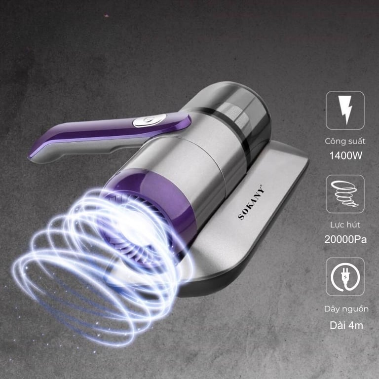 Máy hút bụi giường nệm diệt khuẩn UV công suất cao 1400W SOKANY SK-13029