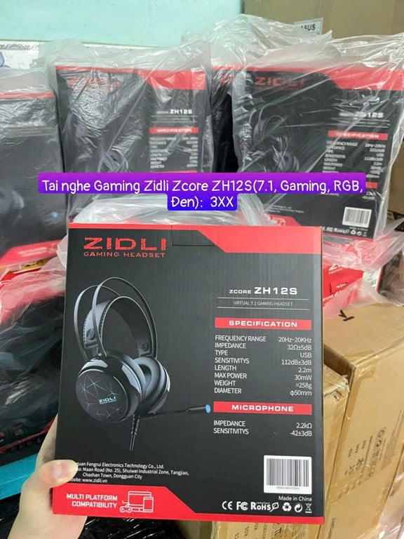 Tai Nghe Zidli ZH12S LED 7 Màu USB Black