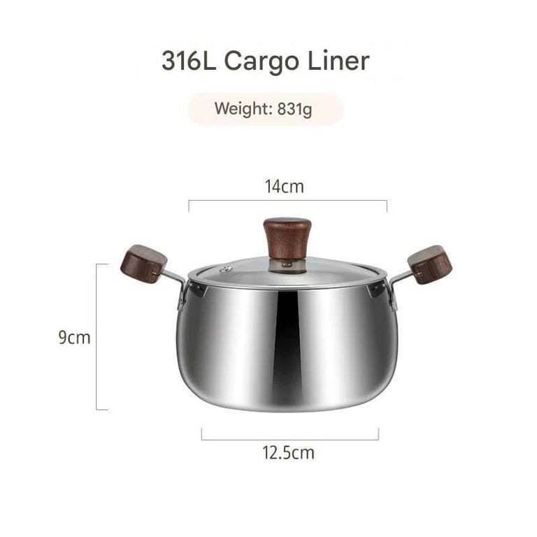 Nồi mini tay cầm gỗ 14cm có nắp - RK806