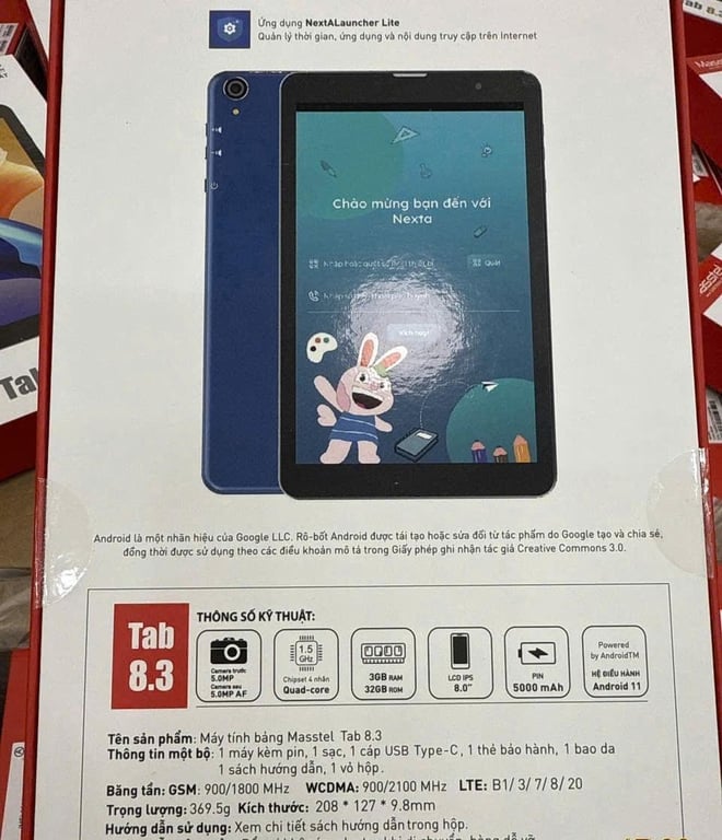 Mtb Masstel Tab 8.3 (8in/3gb/32gb) 4G có tặng kèm bao da