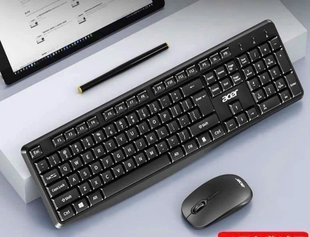 Bàn phím không dây  + chuột k dây của hãng ACER .