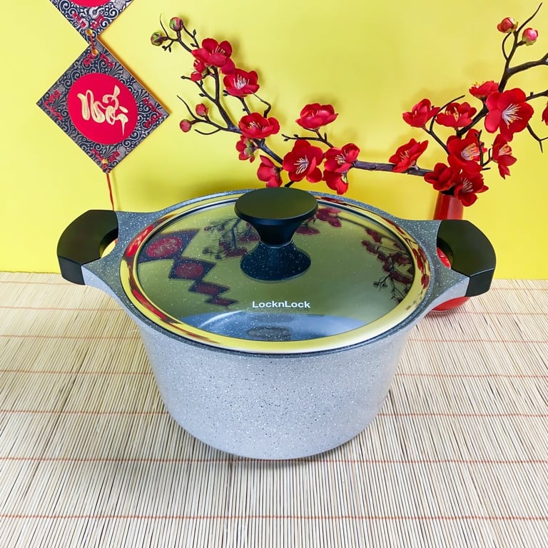 NỒI LOCK ĐÁ 7 LỚP STONE PHI 24cm LOCK & LOCK LCA6244D