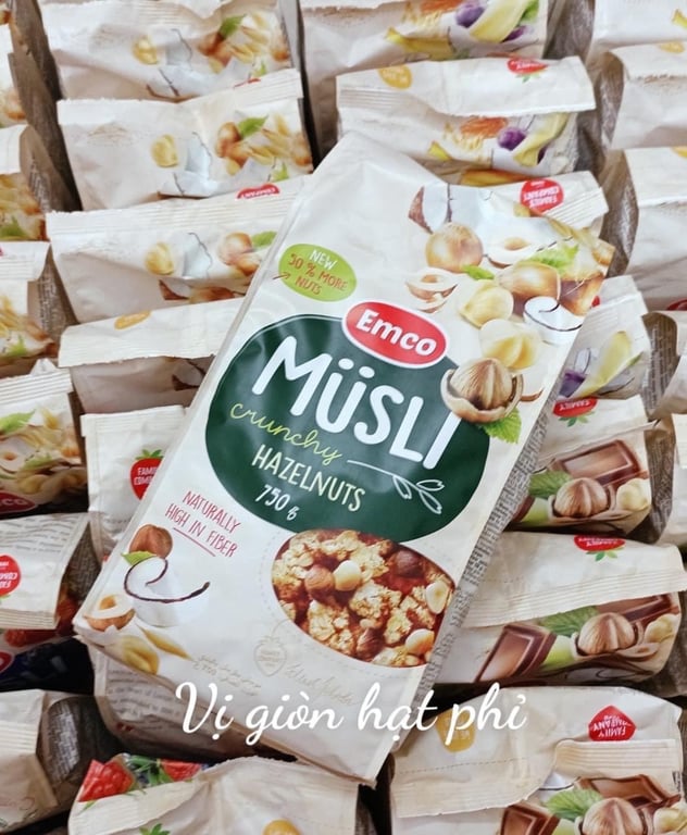 Ngũ cốc Emco MusLi của Đức siêu ngon cỡ to khổng lồ 750g