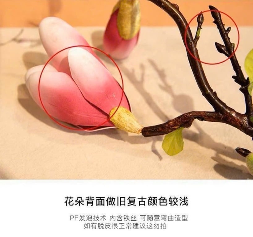 Cành Hoa Mộc Lan Kèm Lọ bằng gốm sứ xinh ơi là xinh