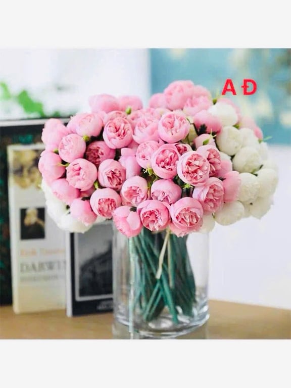 Bó 27 bông hoa lụa trang trí nhà cửa phòng khách siêu xinh