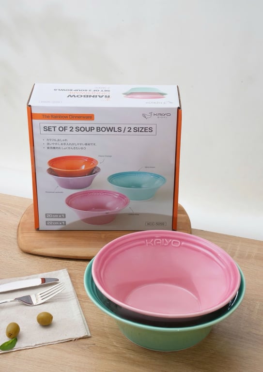 Set 2 bát tô gốm sứ cầu vồng Kaiyo 🌈🌈 Size 20 + 22cm