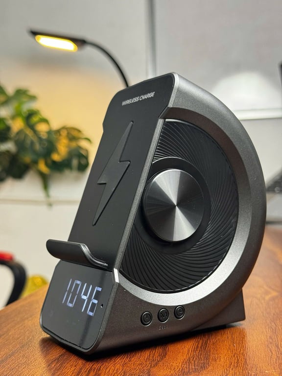 LOA BLUETOOTH iHIP (MỸ) SM02 – KIÊM SẠC KHÔNG DÂY & ĐỒNG HỒ BÁO THỨC