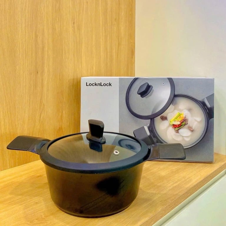 NỒI CHỐNG DÍNH LOCK&LOCK có tay cầm size 20-24cm