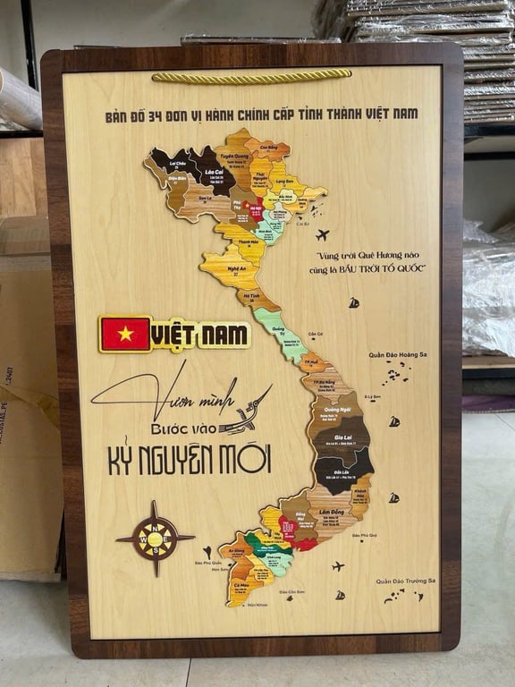 BẢN ĐỒ GỖ VIỆT NAM 34 TỈNH THÀNH