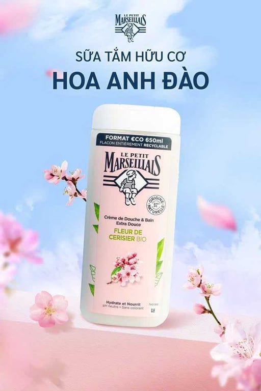 Sữa tắm Marseillais Pháp hương hoa anh đào 650ml