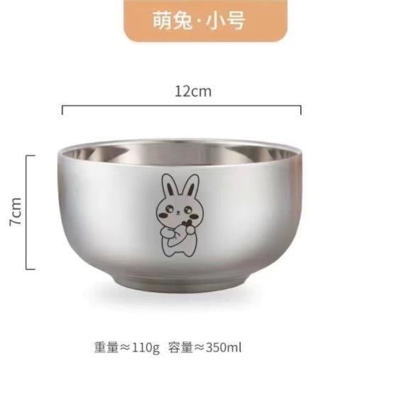 Bát kèm thìa ăn dặm cho bé inox 304 hoạ tiết hình thú