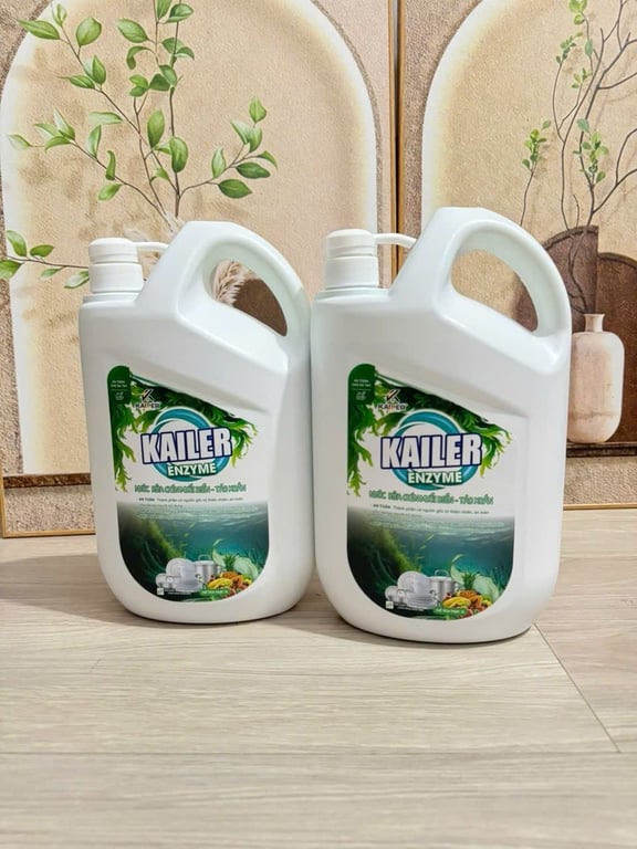 Nước rửa chén Muối biển - Tảo xoắn KAILER 2L