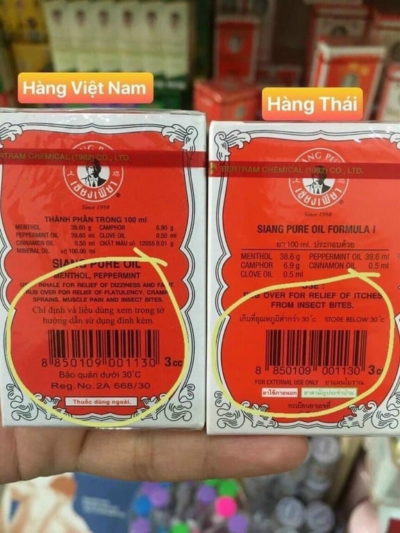 Dầu gió SIANG PURE Oil THÁI 100%