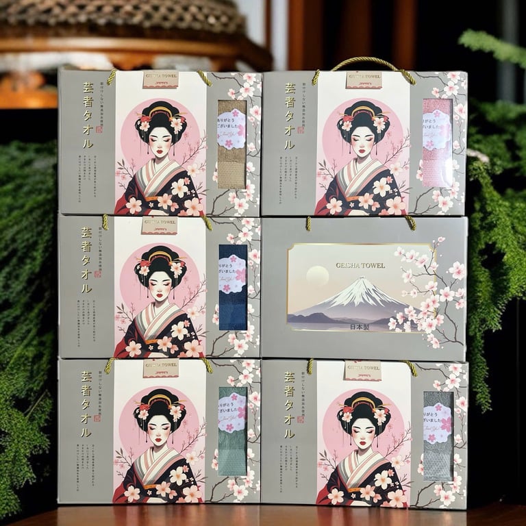 Combo Khăn Tắm Geisha Nhật Bản