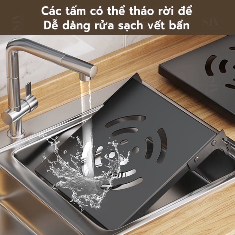 Kệ để xoong nồi nhiều tầng, kệ để đồ gầm bếp và tủ bếp tiện lợi HK07 (đen/trắng)