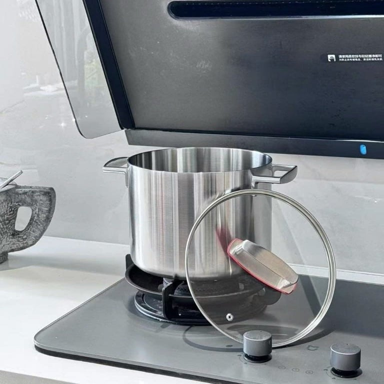 Nồi thành cao nhám mờ nắp viền đỏ 22cm inox18/10 - S363