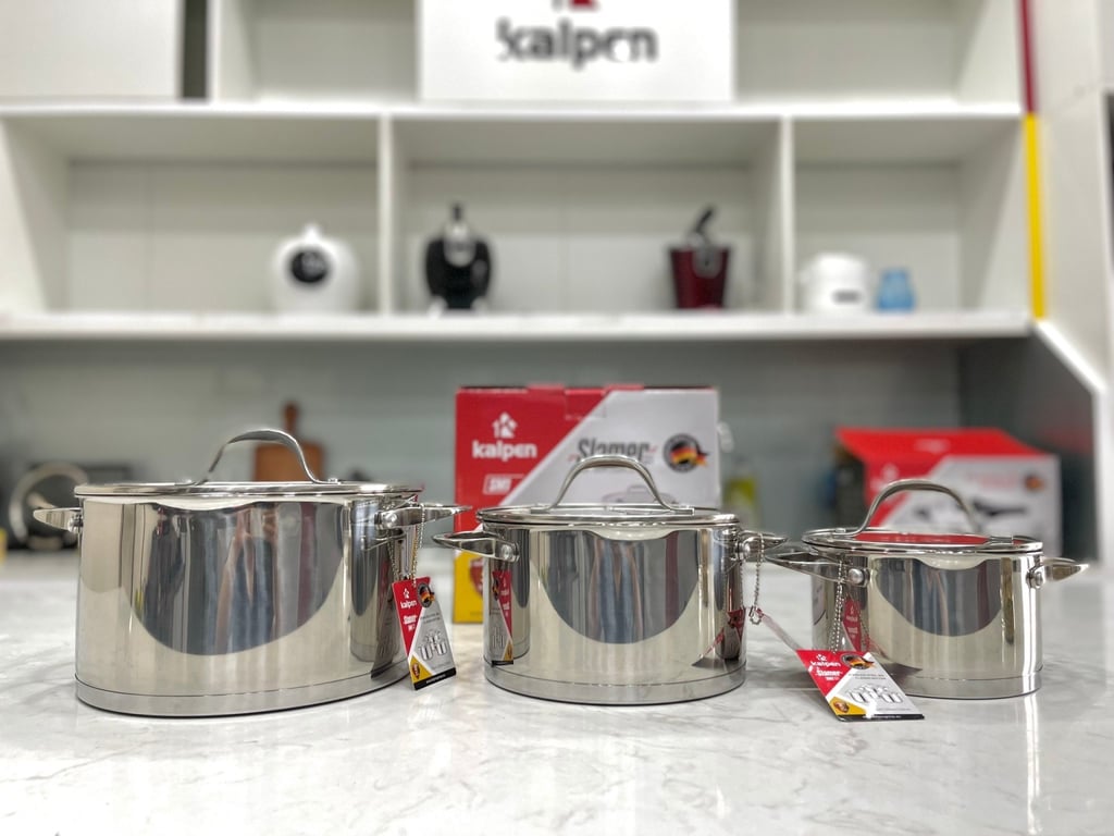 BỘ NỒI INOX 304 CAO CẤP 5 ĐÁY KALPEN SLAMER