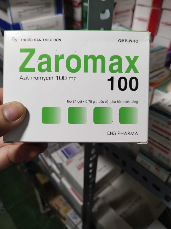 Zaromax Azithromycin 100 hg h/24 gói