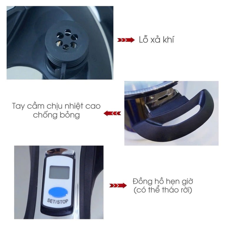 NỒI ÁP SUẤT ĐÁY TỪ SEKA 5859- Van kép 3 cấp an toàn 🔰 TẶNG KÈM VUNG KÍNH 4L & 6 L