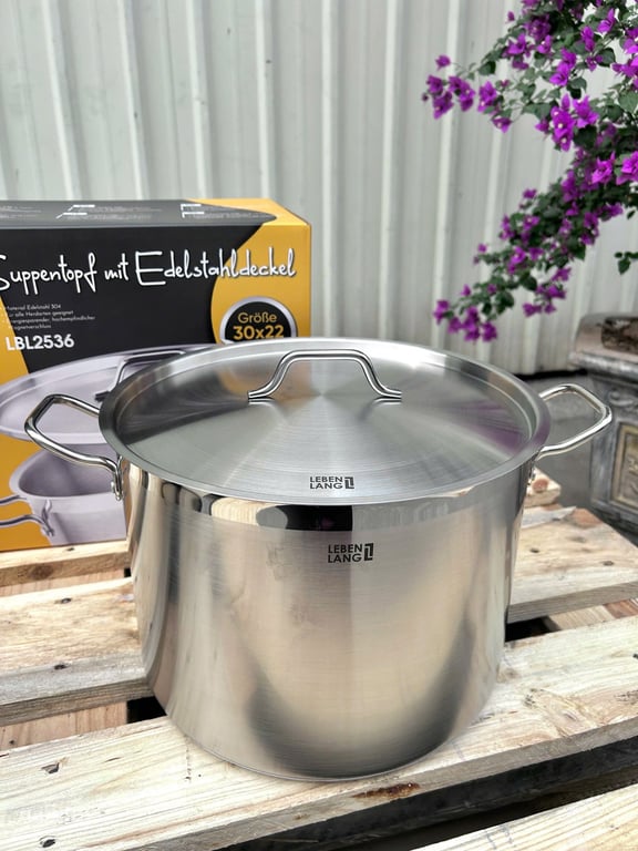 Nồi Luộc Gà Lebenlang vung inox sz 26-30cm