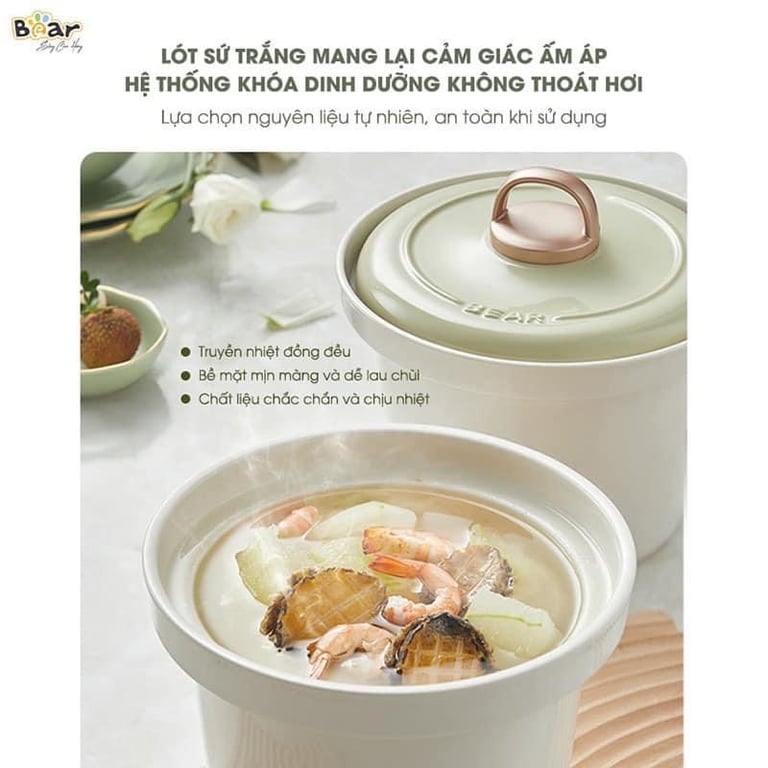 NỒI NẤU CHẬM BEAR NNC20 DUNG TÍCH 2.0L MỚI