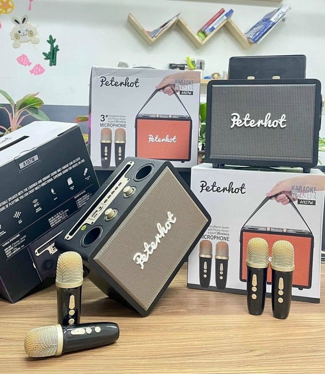 LOA BLUETOOTH NGHE NHẠC KHÔNG DÂY TẶNG KÈM 2 míc cực đã !!