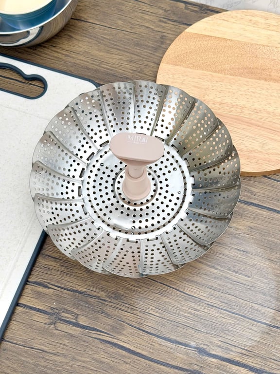 Vỉ Hấp Inox 304 Có Tay Cầm Chống Nóng Mở Rộng Mirai