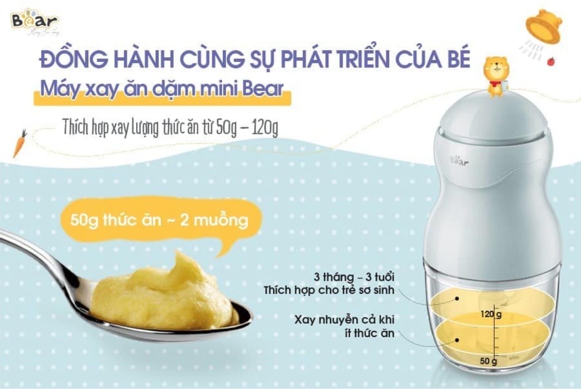 Máy xay ăn dặm 0.3L Bear GR-B03V2