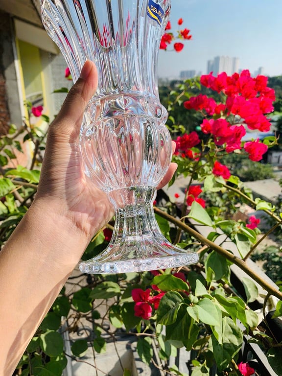 Lọ hoa thủy tinh cao 25cm