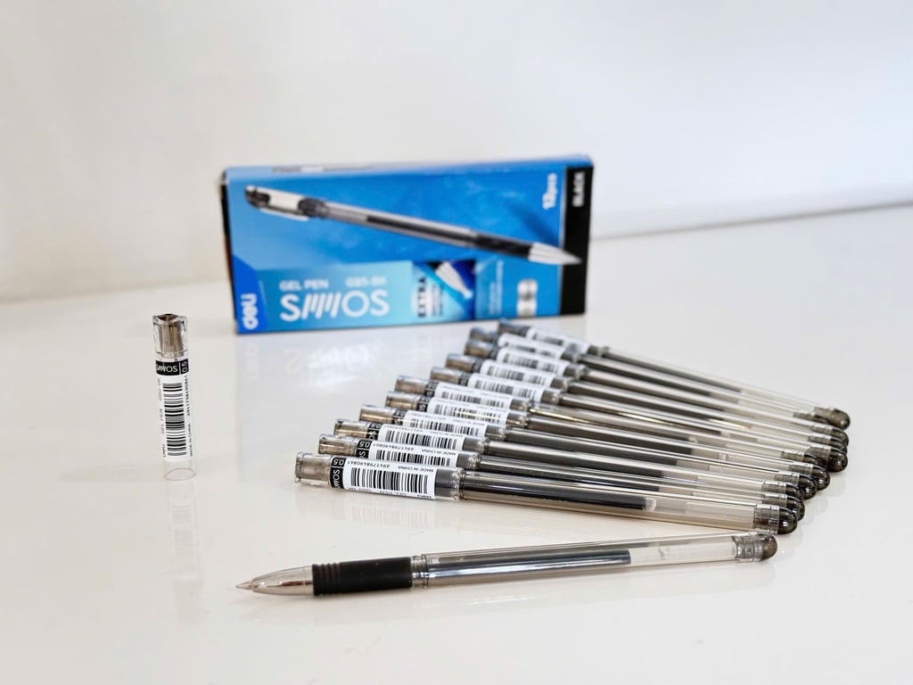 Set 12 Bút bi nước văn phòng mực gel 0.5mm Deli EG16